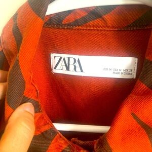 Burnt orange and brown zebra print jacket